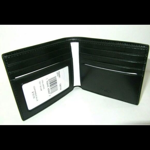 Coach F66551 Men's Wallet ID Bill Signature Tan Canvas Coated/ Leather … - Picture 5 of 6